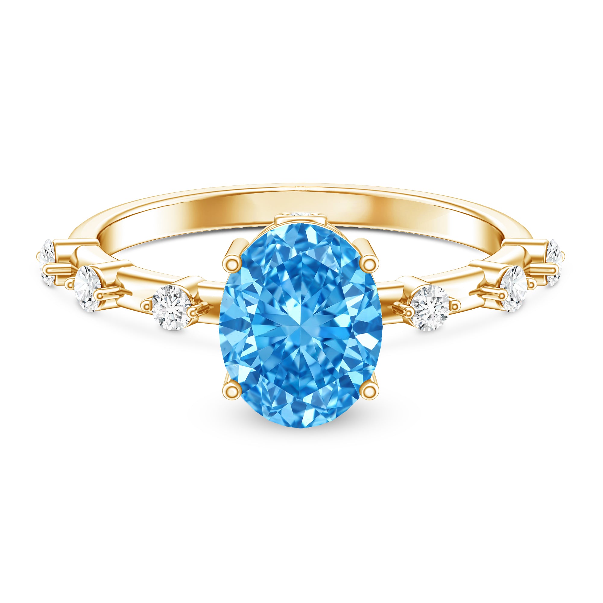 Rosec Jewels-IGI Certified Lab Grown Blue Diamond Oval Engagement Ring 2 Carat
