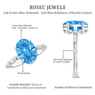 Rosec Jewels-IGI Certified 3 Carat Lab Created Oval Blue Diamond Engagement Ring