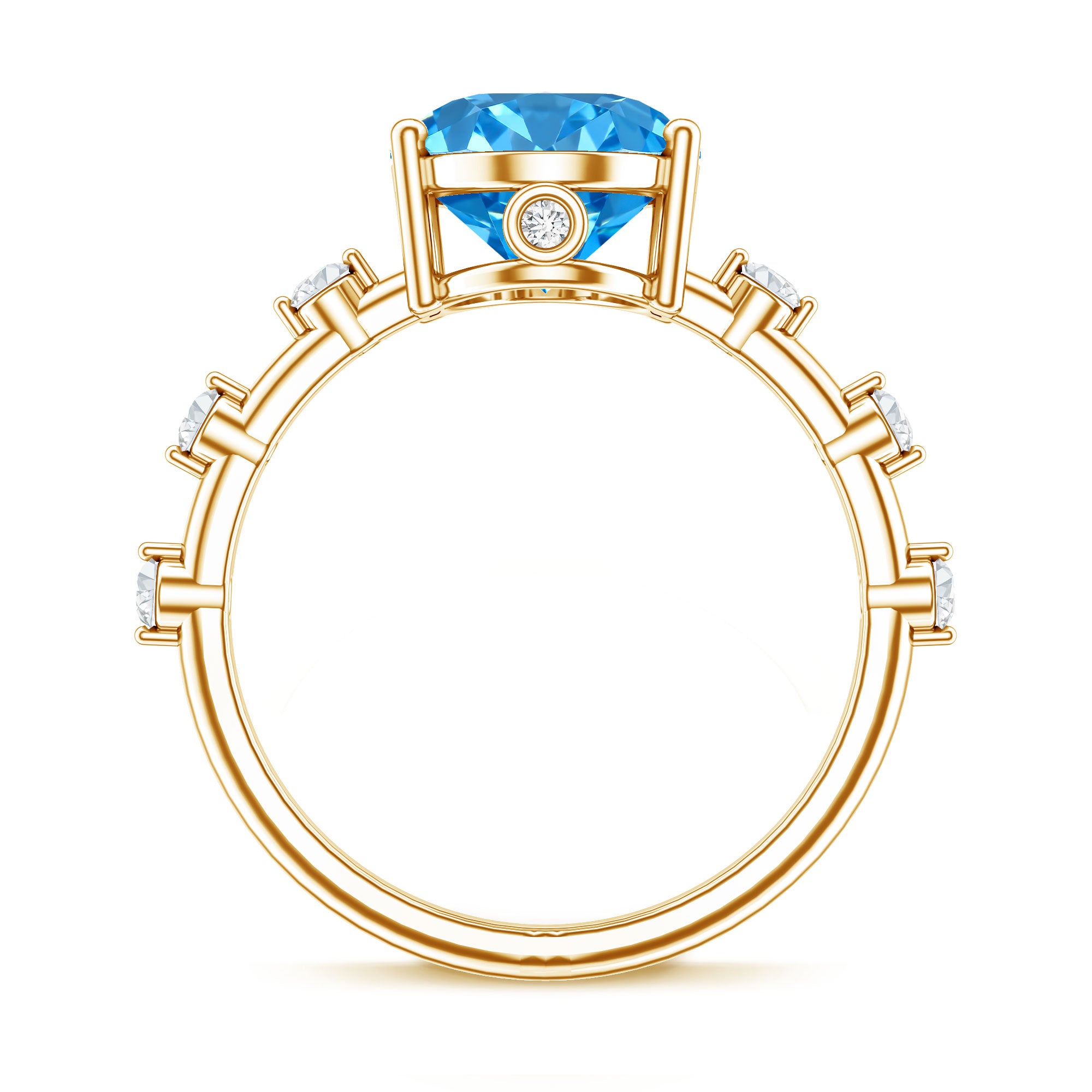 Rosec Jewels-IGI Certified 3 Carat Lab Created Oval Blue Diamond Engagement Ring