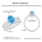Rosec Jewels-Oval Shaped 1 Carat Lab Grown Blue Diamond Bridal Ring Set IGI Certified