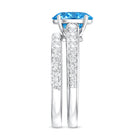 Rosec Jewels-IGI Certified Lab Grown 2 Carat Blue Diamond Oval Engagement Ring with Enhancer