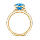 Rosec Jewels-3 Carat Lab Grown Blue Diamond Oval Wedding Ring Set with IGI Certificate