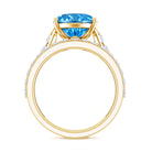 Rosec Jewels-IGI Certified 4 Carat Oval Shape Lab Grown Blue Diamond Bridal Ring Set for Her