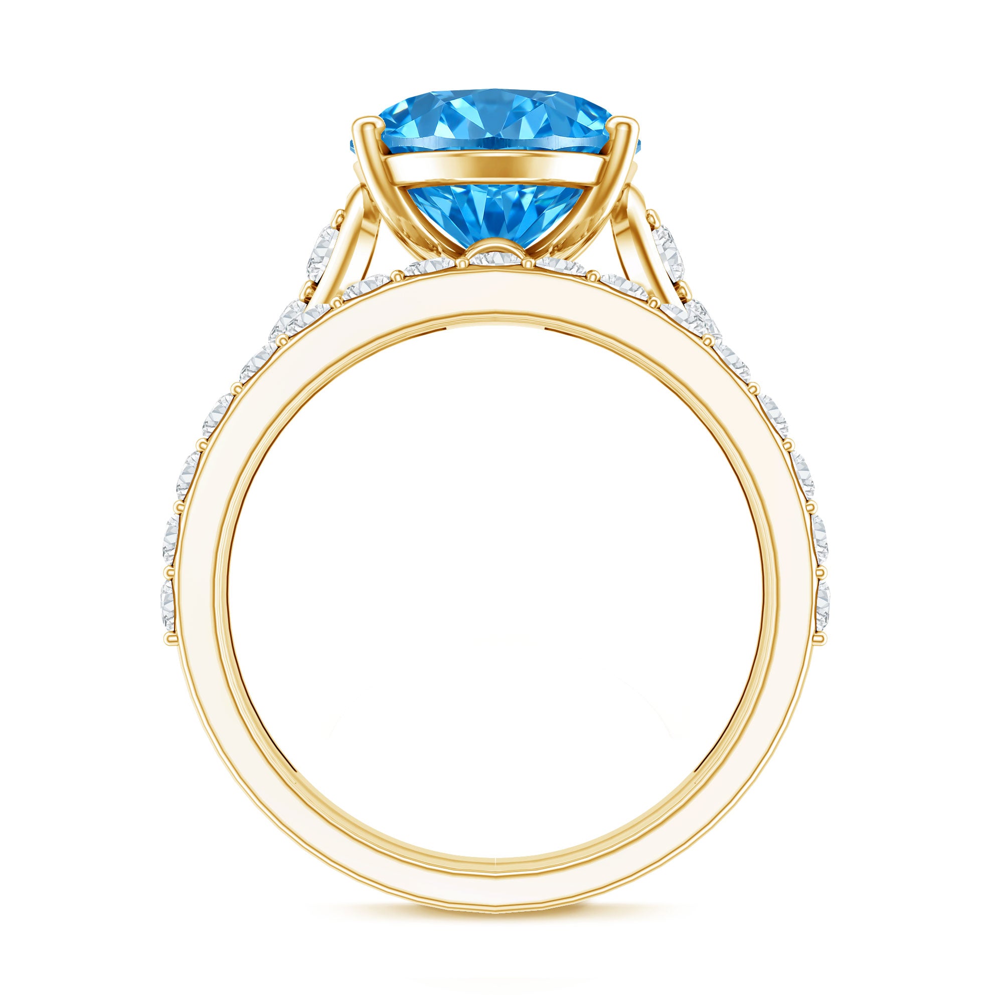 Rosec Jewels-IGI Certified 4 Carat Oval Shape Lab Grown Blue Diamond Bridal Ring Set for Her