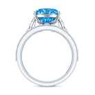 Rosec Jewels-IGI Certified 5 Carat Lab Grown Blue Diamond Oval Shaped Wedding Ring Set
