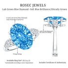 Rosec Jewels-IGI Certified Lab Grown Blue and White Diamond Triple Stone Engagement Ring 5 Carat