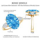 Rosec Jewels-IGI Certified Lab Grown Blue and White Diamond Triple Stone Engagement Ring 5 Carat