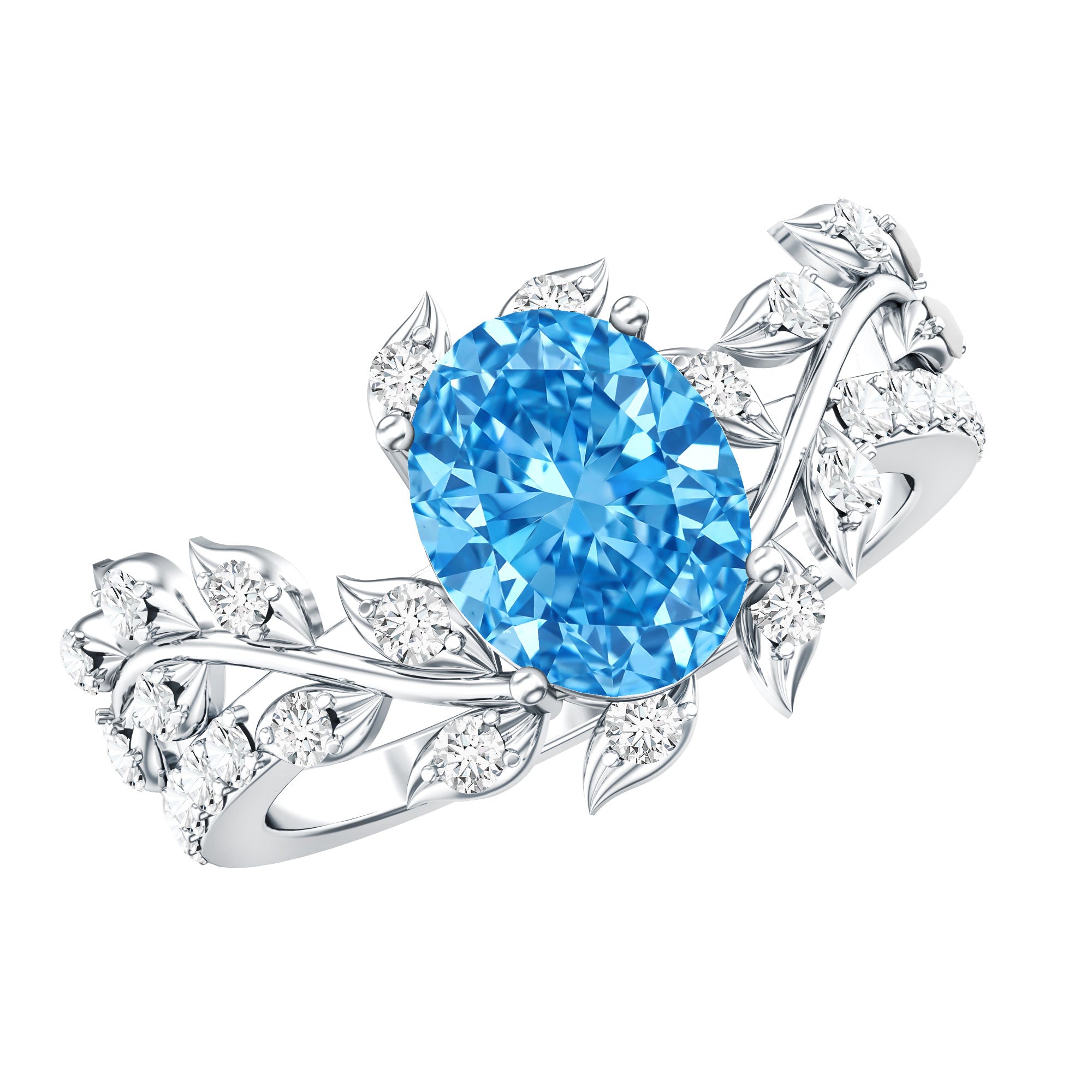 Rosec Jewels-Nature Inspired 2 Carat Lab Grown Diamond Vine Engagement Ring with IGI Certificate