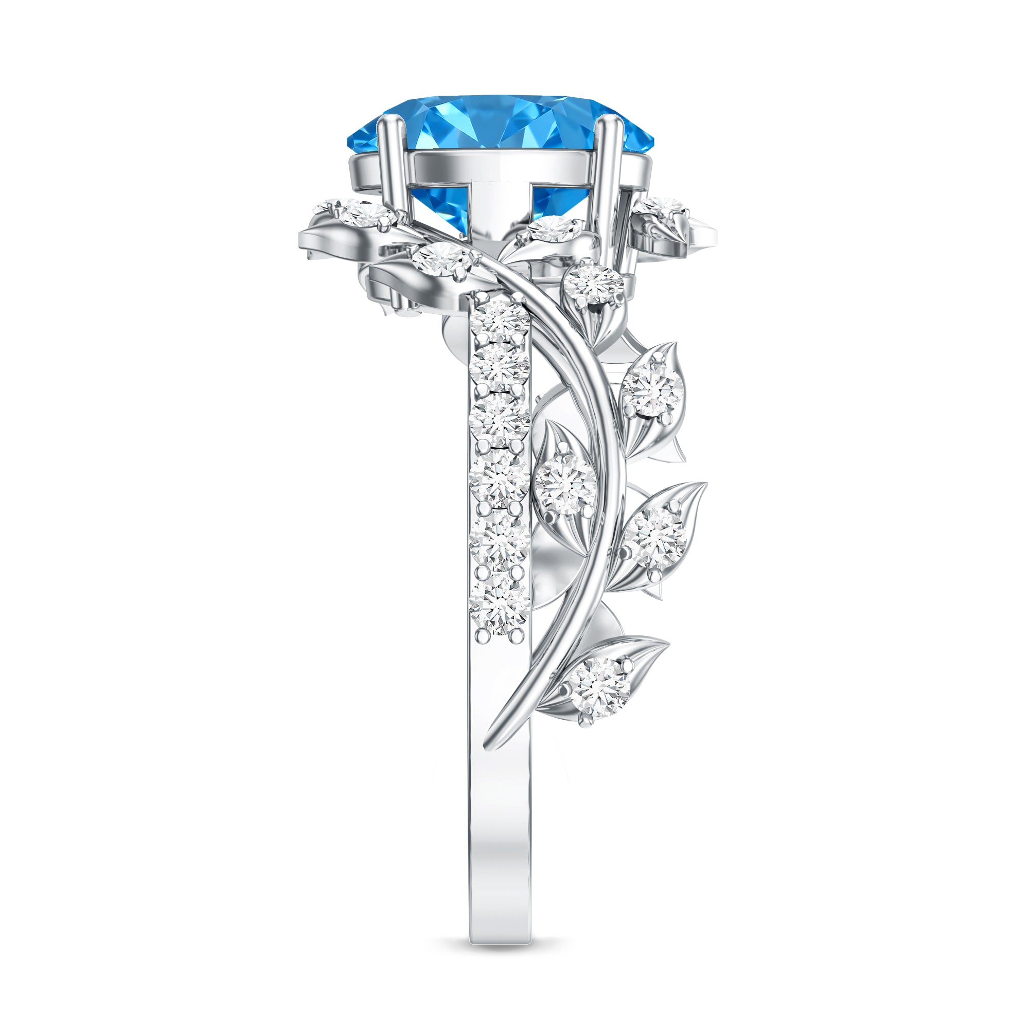 Rosec Jewels-Nature Inspired 2 Carat Lab Grown Diamond Vine Engagement Ring with IGI Certificate