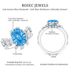 Rosec Jewels-IGI Certified 3 Carat Oval Shaped Lab Grown Blue Diamond Vine Engagement Ring