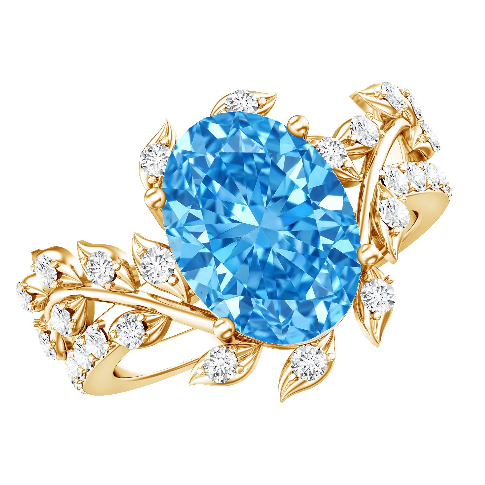 Rosec Jewels-IGI Certified 3 Carat Oval Shaped Lab Grown Blue Diamond Vine Engagement Ring