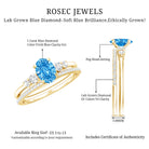 Rosec Jewels-IGI Certified 1 Carat Oval Lab Grown Blue and White Diamond Bridal Ring Set