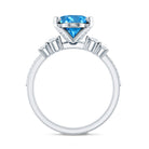 Rosec Jewels-3 Carat Oval Shaped Lab Grown Blue Diamond Wedding Ring Set with IGI Certificate