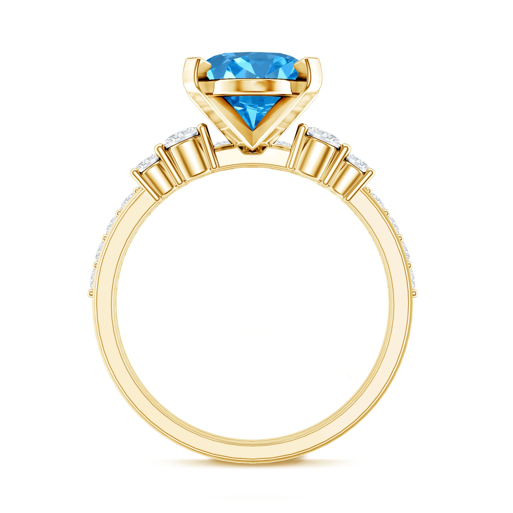 Rosec Jewels-3 Carat Oval Shaped Lab Grown Blue Diamond Wedding Ring Set with IGI Certificate