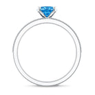 Rosec Jewels-1 Carat Oval Shaped Lab Grown Blue and White Diamond Wedding Ring Set IGI Certified