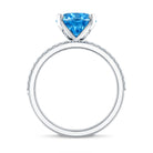 Rosec Jewels-IGI Certified 3 Carat Oval Lab Grown Blue Diamond Solitaire Bridal Ring Set