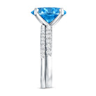Rosec Jewels-IGI Certified 3 Carat Oval Lab Grown Blue Diamond Solitaire Bridal Ring Set