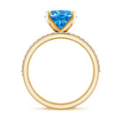 Rosec Jewels-IGI Certified 3 Carat Oval Lab Grown Blue Diamond Solitaire Bridal Ring Set