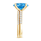 Rosec Jewels-IGI Certified 3 Carat Oval Lab Grown Blue Diamond Solitaire Bridal Ring Set
