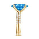 Rosec Jewels-Lab Grown 4 Carat Blue Diamond Oval Wedding Ring Set with IGI Certificate