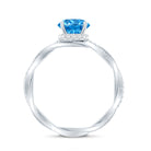 Rosec Jewels-IGI Certified 2 Carat Oval Lab Grown Blue Diamond Braided Engagement Ring for Women