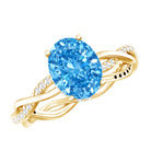 Rosec Jewels-IGI Certified 2 Carat Oval Lab Grown Blue Diamond Braided Engagement Ring for Women