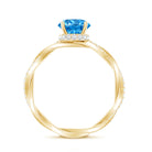 Rosec Jewels-IGI Certified 2 Carat Oval Lab Grown Blue Diamond Braided Engagement Ring for Women