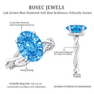 Rosec Jewels-IGI Certified 3 Carat Lab Blue Diamond Braided Engagement Ring with Hidden Halo