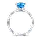 Rosec Jewels-IGI Certified 3 Carat Lab Blue Diamond Braided Engagement Ring with Hidden Halo
