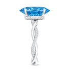 Rosec Jewels-IGI Certified 4 Carat Lab Grown Blue Diamond Oval Engagement Ring with Infinity Shank