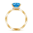 Rosec Jewels-IGI Certified 4 Carat Lab Grown Blue Diamond Oval Engagement Ring with Infinity Shank
