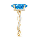Rosec Jewels-IGI Certified 4 Carat Lab Grown Blue Diamond Oval Engagement Ring with Infinity Shank