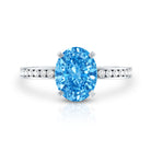 Rosec Jewels-Oval 2 Carat Lab Grown Blue Diamond Solitaire Engagement Ring with IGI Certificate
