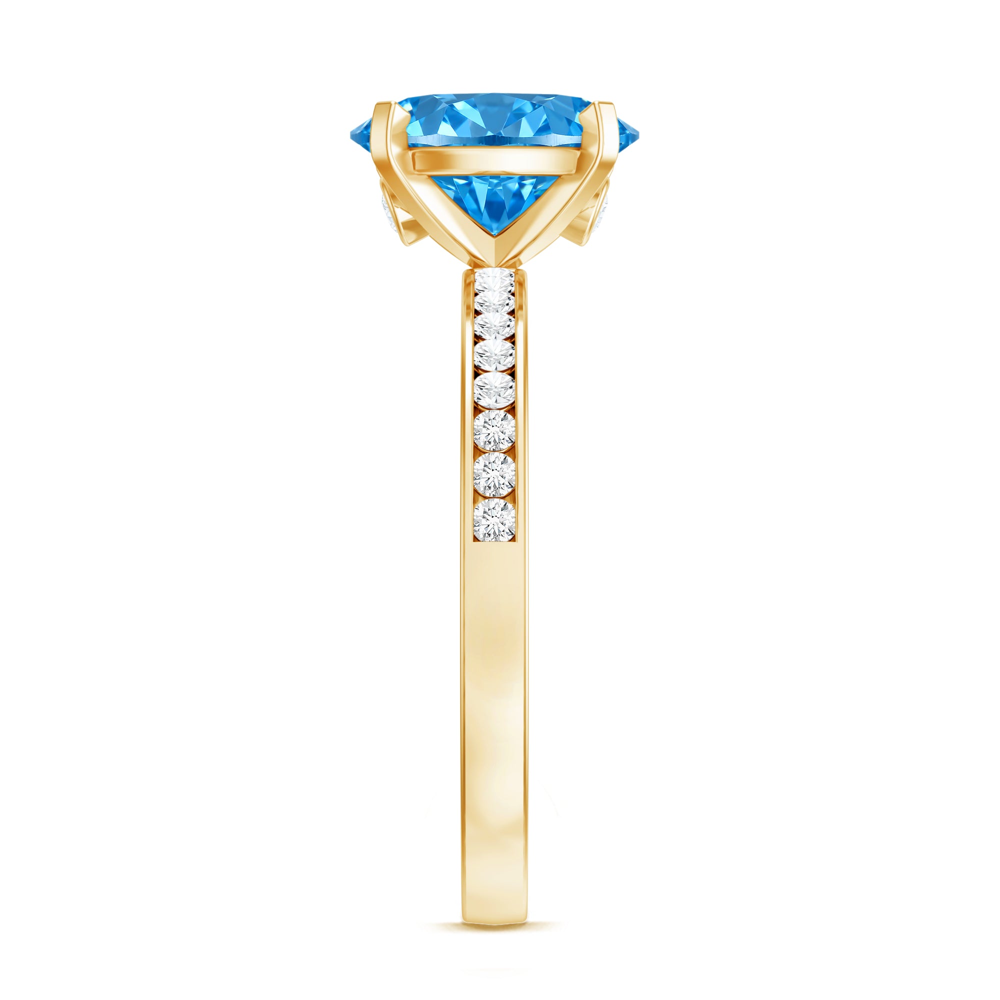 Rosec Jewels-Oval 2 Carat Lab Grown Blue Diamond Solitaire Engagement Ring with IGI Certificate