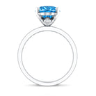 Rosec Jewels-Lab Grown 3 Carat Blue Diamond Oval Engagement Ring IGI Certified