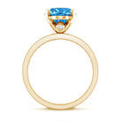 Rosec Jewels-Lab Grown 3 Carat Blue Diamond Oval Engagement Ring IGI Certified