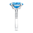 Rosec Jewels-4 Carat Oval Cut Lab Created Blue Diamond Large Engagement Ring IGI Certified