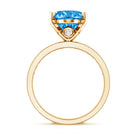 Rosec Jewels-4 Carat Oval Cut Lab Created Blue Diamond Large Engagement Ring IGI Certified