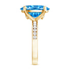 Rosec Jewels-4 Carat Oval Cut Lab Created Blue Diamond Large Engagement Ring IGI Certified