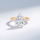 4 Carat Pear Lab Grown Diamond Huge Engagement Ring with IGI Certificate Lab - ( E-VS1 ) - Rosec Jewels