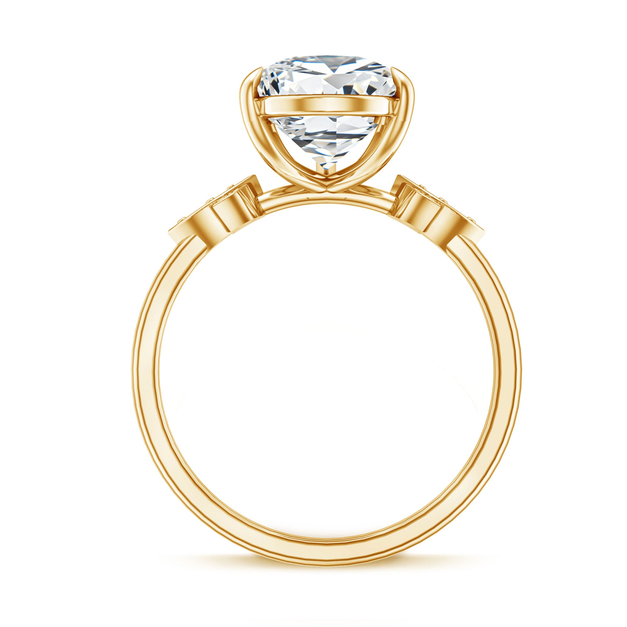 Rosec Jewels-IGI Certified Nature Inspired Lab Grown Diamond Pear Engagement Ring 4 Carat
