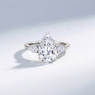 4 Carat Lab Grown Diamond 3 Stone Engagement Ring with IGI Certified Lab - ( E-VS1 ) - Rosec Jewels