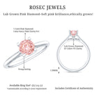 Rosec Jewels-1 Carat Round Lab Grown Pink Diamond Solitaire Ring with IGI Certificate