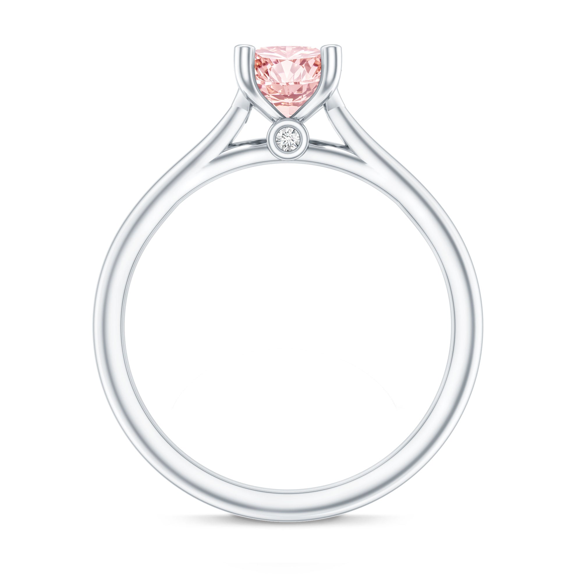 Rosec Jewels-1 Carat Round Lab Grown Pink Diamond Solitaire Ring with IGI Certificate