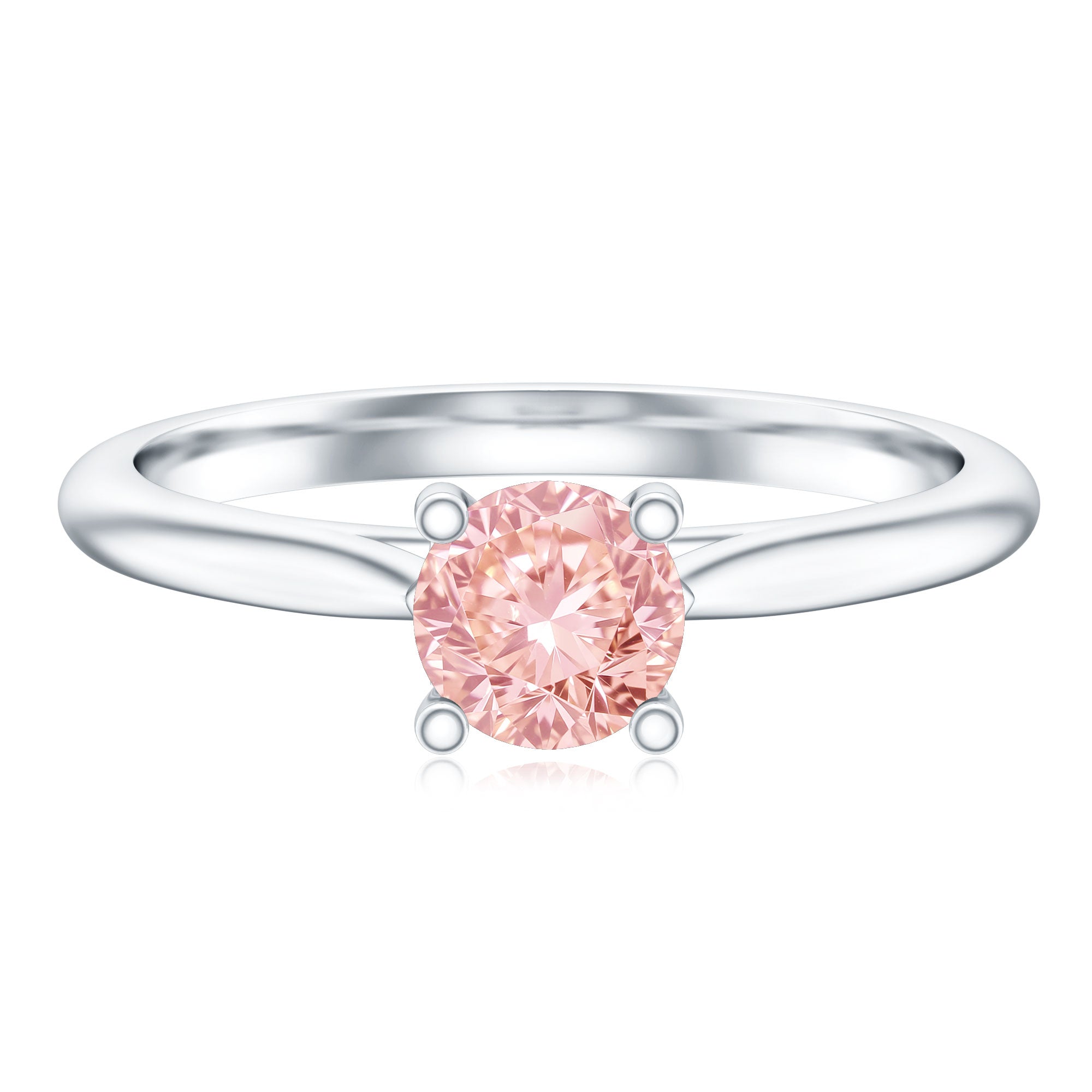 Rosec Jewels-1 Carat Round Lab Grown Pink Diamond Solitaire Ring with IGI Certificate