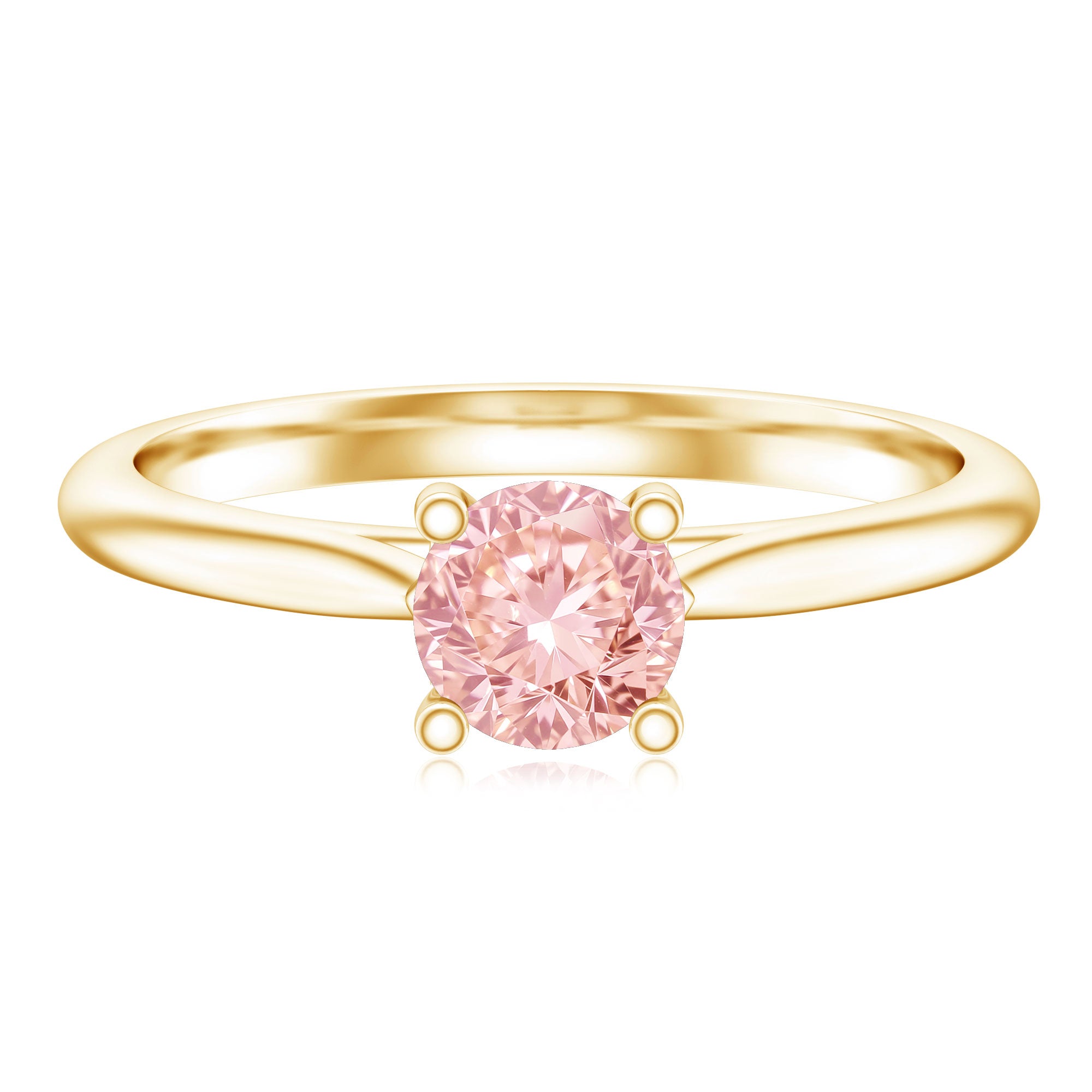 Rosec Jewels-1 Carat Round Lab Grown Pink Diamond Solitaire Ring with IGI Certificate