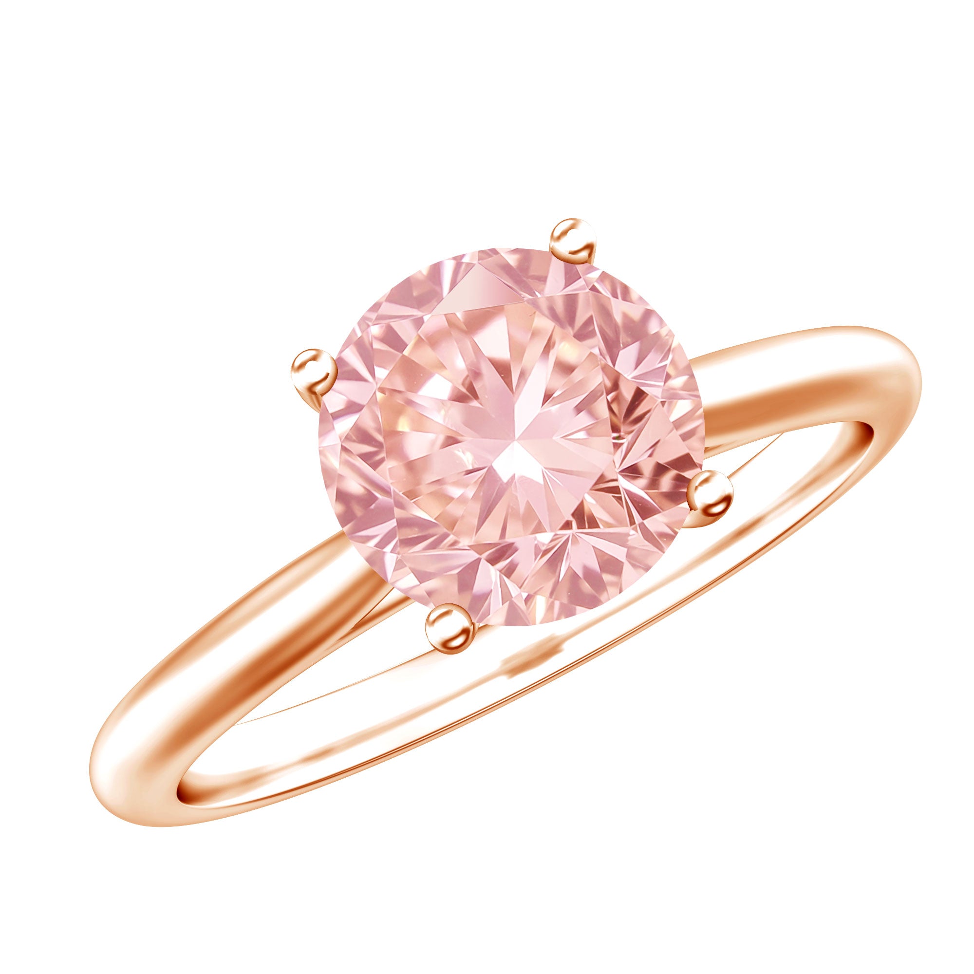IGI Certified Round Lab Grown Pink Diamond 2 Carat Engagement Ring for Women Fancy Pink - VS1 - Rosec Jewels