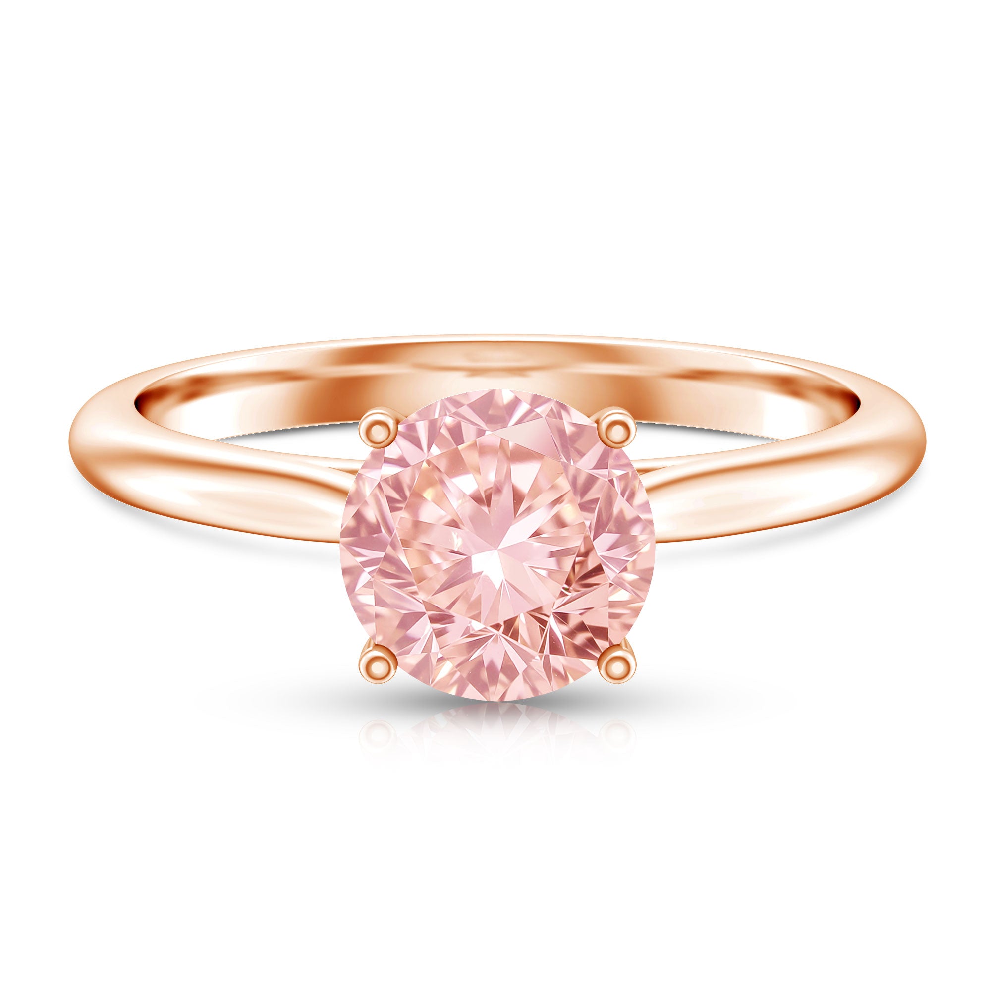IGI Certified Round Lab Grown Pink Diamond 2 Carat Engagement Ring for Women Fancy Pink - VS1 - Rosec Jewels