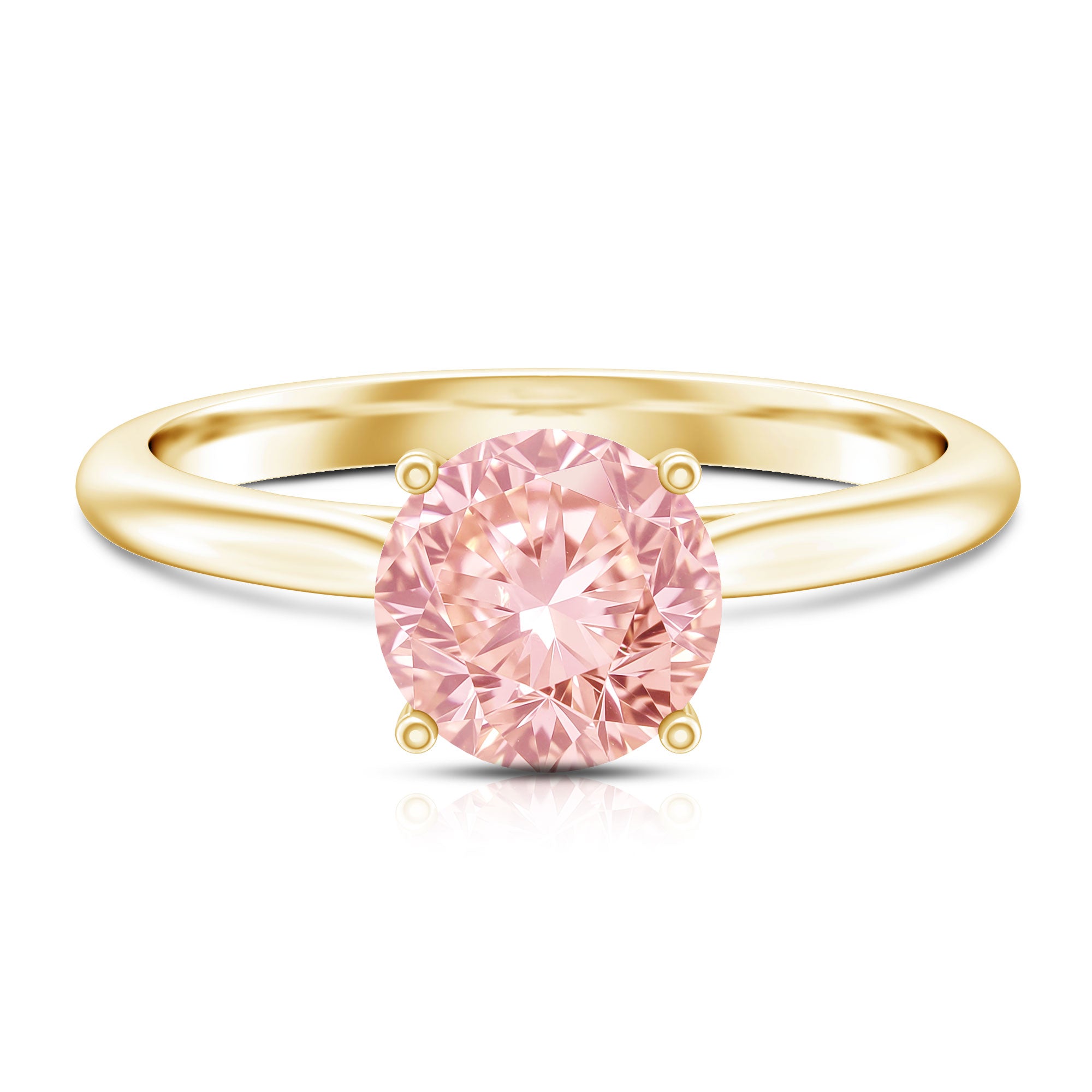 Rosec Jewels-IGI Certified Round Lab Grown Pink Diamond 2 Carat Engagement Ring for Women