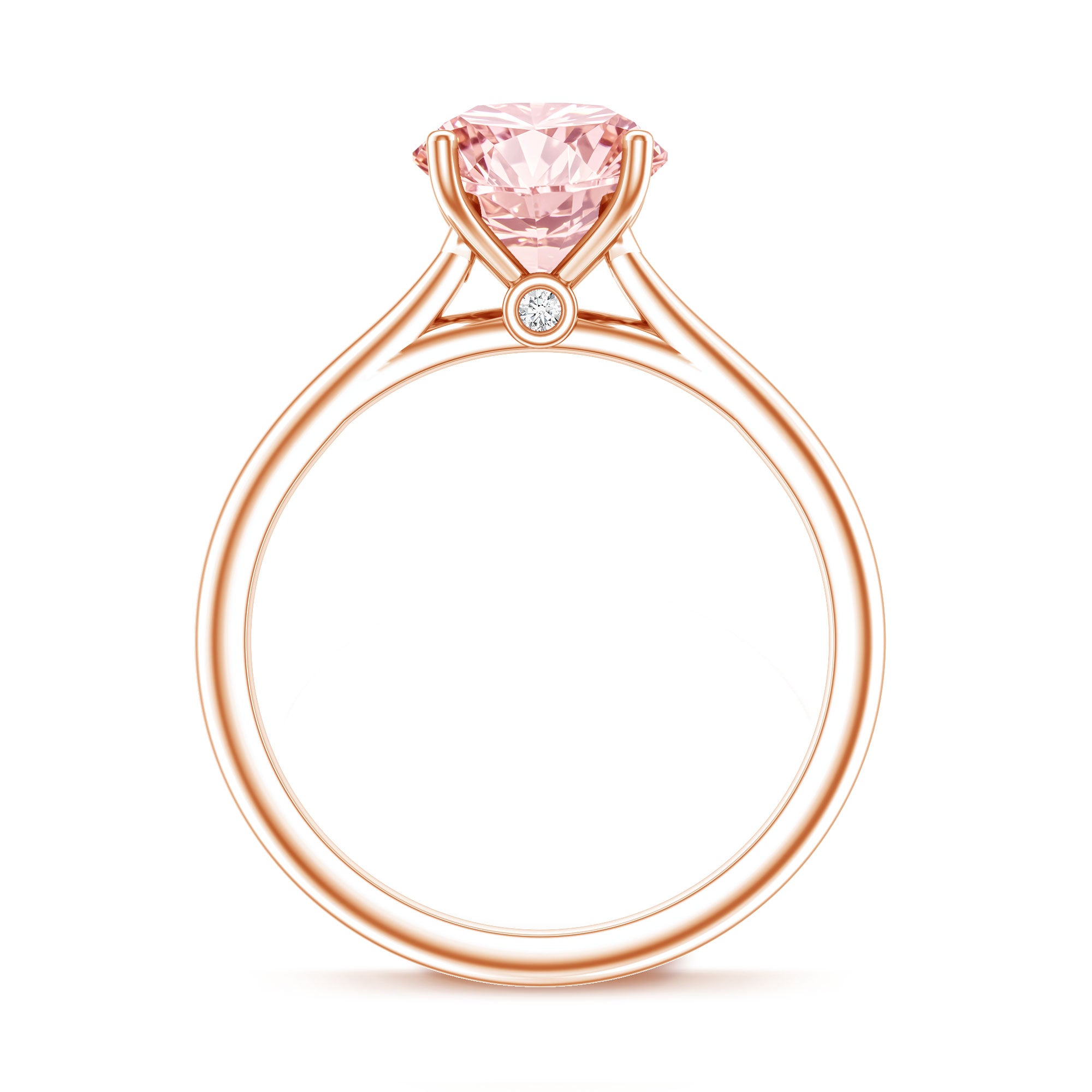 Rosec Jewels-3 Carat Lab Grown Pink Diamond Solitaire Engagement Ring with IGI Certificate